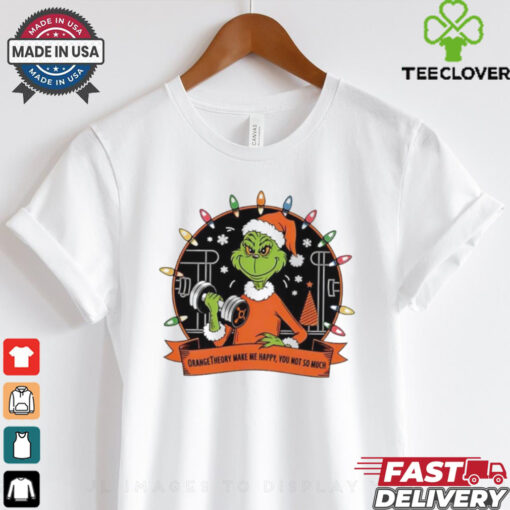 Grinch Gym orange theory make me happy you not so much Xmas shirt