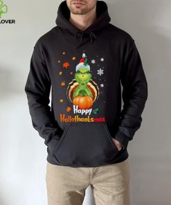 Grinch Halloween Thanksgiving Christmas Happy Hallothanksmas Shirt