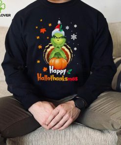 Grinch Halloween Thanksgiving Christmas Happy Hallothanksmas Shirt