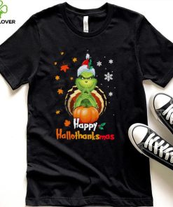 Grinch Halloween Thanksgiving Christmas Happy Hallothanksmas Shirt