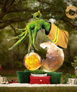 Grinch Hand Fire Dep Emble Christmas Ornament