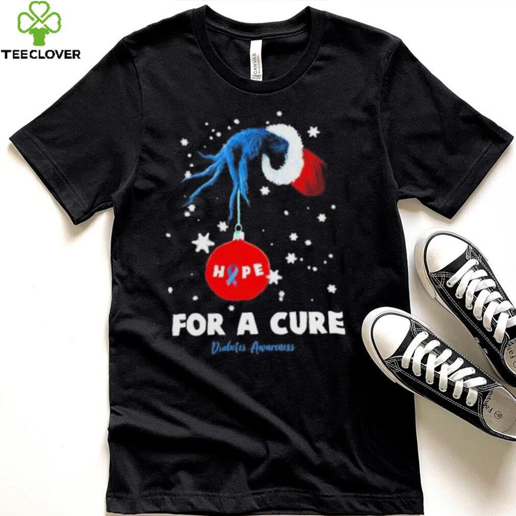 Grinch Hand Holding Ornament Hope For A Cure Diabetes Awakeness Christmas T Shirt Grinch Hand Holding Ornament Hope For A Cure Diabetes Awakeness Christmas T Shirt