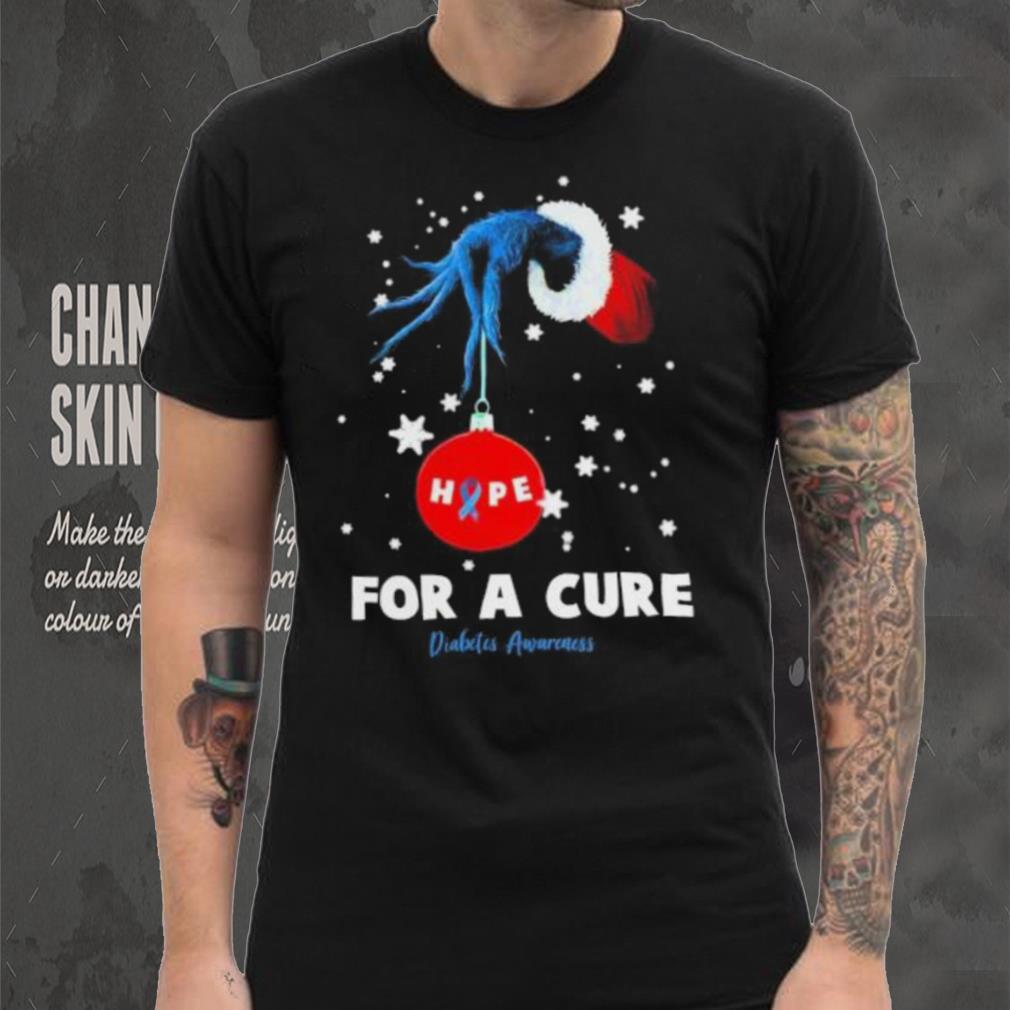 Grinch Hand Holding Ornament Hope For A Cure Diabetes Awakeness Christmas T Shirt Grinch Hand Holding Ornament Hope For A Cure Diabetes Awakeness Christmas T Shirt