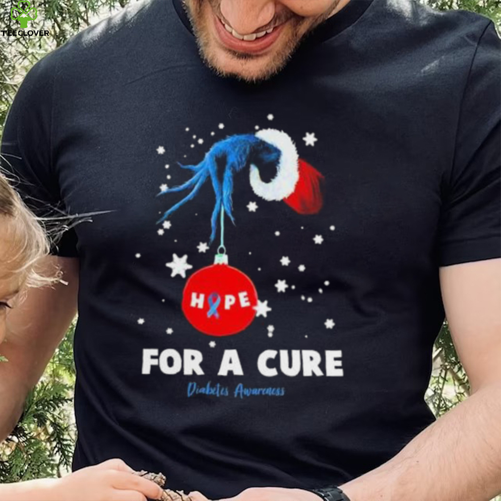 Grinch Hand Holding Ornament Hope For A Cure Diabetes Awakeness Christmas T Shirt Grinch Hand Holding Ornament Hope For A Cure Diabetes Awakeness Christmas T Shirt