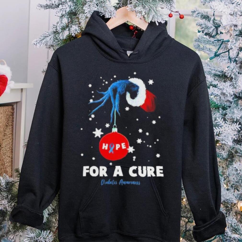 Grinch Hand Holding Ornament Hope For A Cure Diabetes Awakeness Christmas T Shirt Grinch Hand Holding Ornament Hope For A Cure Diabetes Awakeness Christmas T Shirt