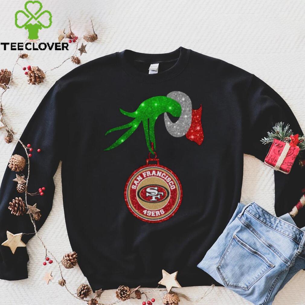 Grinch Hand Holding San Francisco 49ers Christmas Shirt Grinch Hand Holding San Francisco 49ers Christmas Shirt