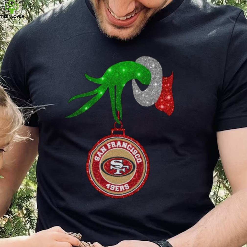 Grinch Hand Holding San Francisco 49ers Christmas Shirt Grinch Hand Holding San Francisco 49ers Christmas Shirt