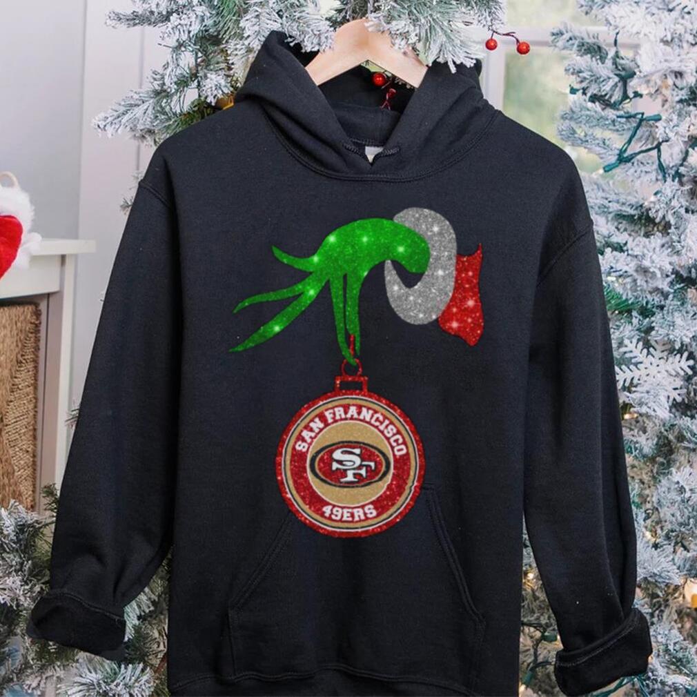 Grinch Hand Holding San Francisco 49ers Christmas Shirt Grinch Hand Holding San Francisco 49ers Christmas Shirt