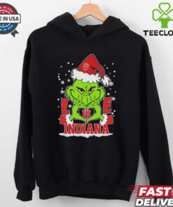 Grinch Hand Love Indiana Hoosiers Christmas Shirt