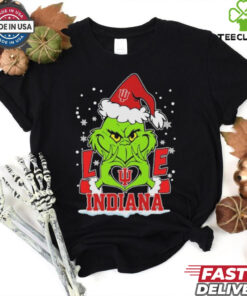 Grinch Hand Love Indiana Hoosiers Christmas Shirt