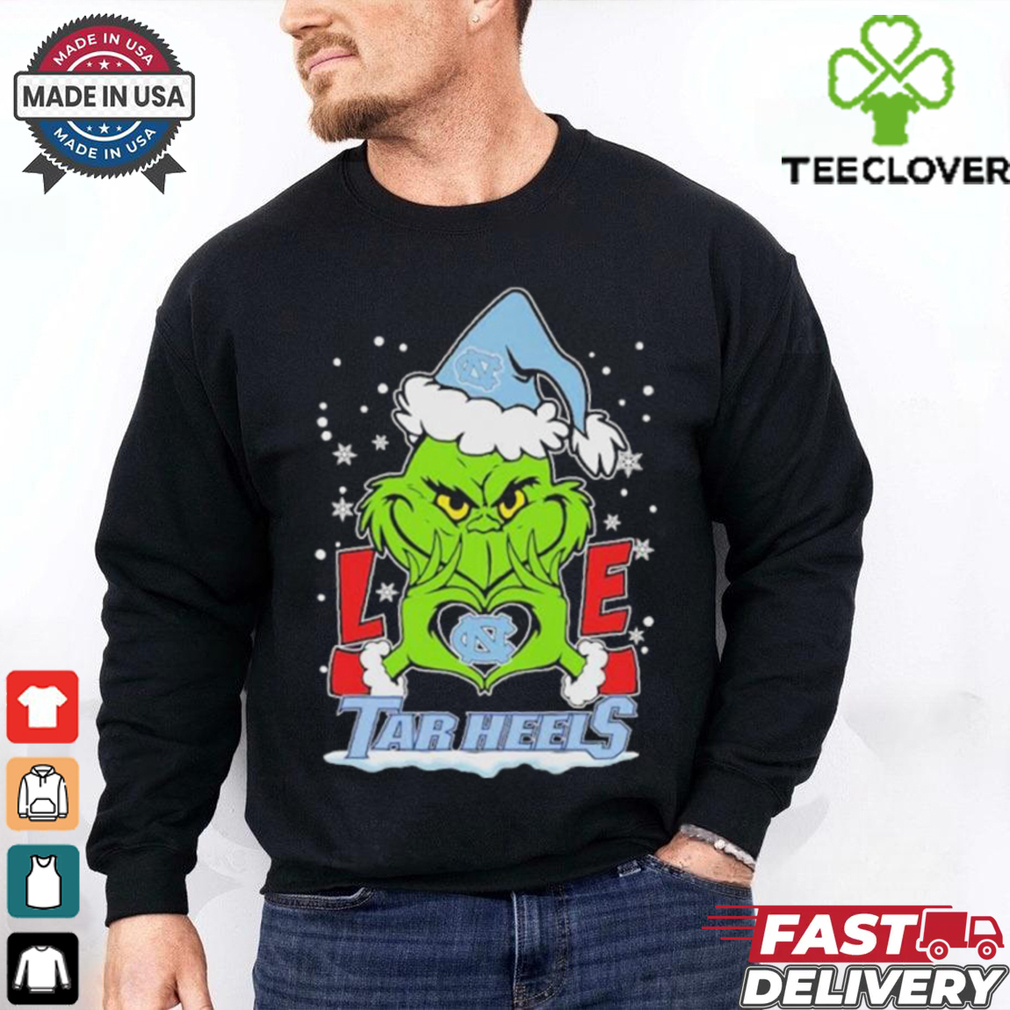 Grinch Hand Love North Carolina Tar Heels Christmas Shirt Grinch Hand Love North Carolina Tar Heels Christmas Shirt