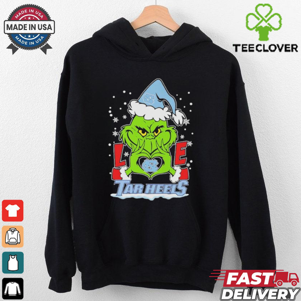 Grinch Hand Love North Carolina Tar Heels Christmas Shirt Grinch Hand Love North Carolina Tar Heels Christmas Shirt