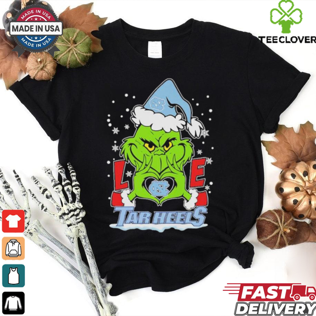 Grinch Hand Love North Carolina Tar Heels Christmas Shirt Grinch Hand Love North Carolina Tar Heels Christmas Shirt