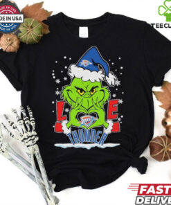 Grinch Hand Love OKC Thunder Christmas Shirt