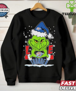 Grinch Hand Love OKC Thunder Christmas Shirt