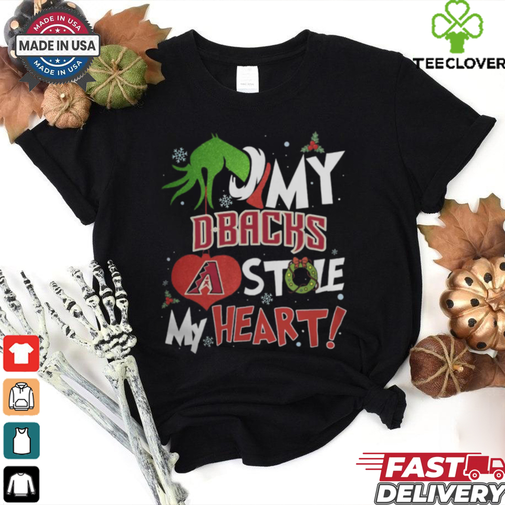 Grinch Hand My Arizona Diamondbacks Stole My Heart Christmas 2024 Shirt Grinch Hand My Arizona Diamondbacks Stole My Heart Christmas 2024 Shirt
