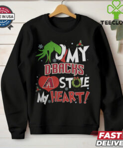 Grinch Hand My Arizona Diamondbacks Stole My Heart Christmas 2024 Shirt