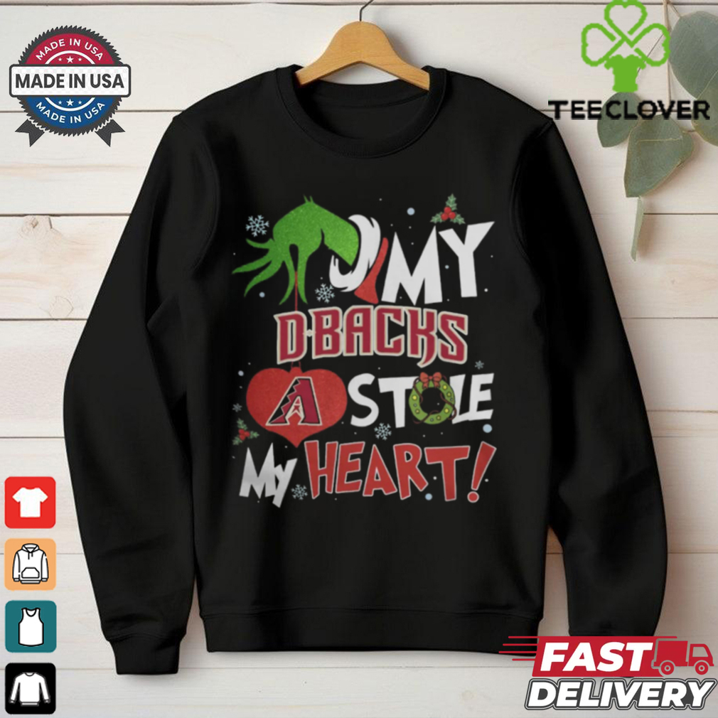 Grinch Hand My Arizona Diamondbacks Stole My Heart Christmas 2024 Shirt Grinch Hand My Arizona Diamondbacks Stole My Heart Christmas 2024 Shirt