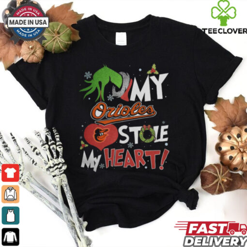 Grinch Hand My Baltimore Orioles Stole My Heart Christmas 2024 Shirt