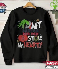 Grinch Hand My Boston Red Sox Stole My Heart Christmas 2024 Shirt