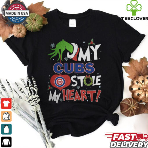 Grinch Hand My Chicago Cubs Stole My Heart Christmas 2024 Shirt
