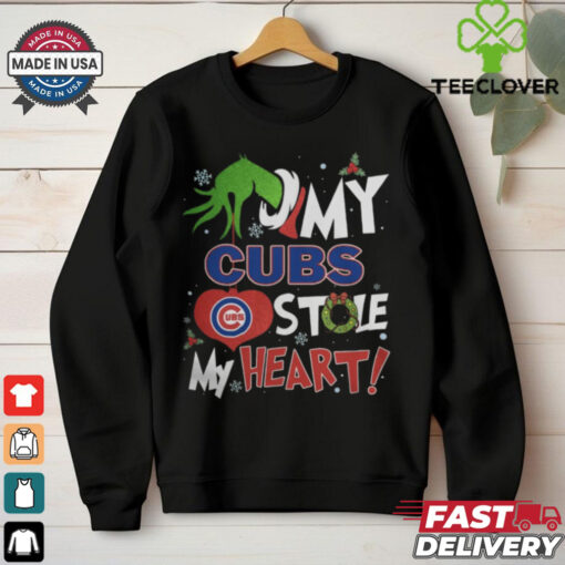 Grinch Hand My Chicago Cubs Stole My Heart Christmas 2024 Shirt