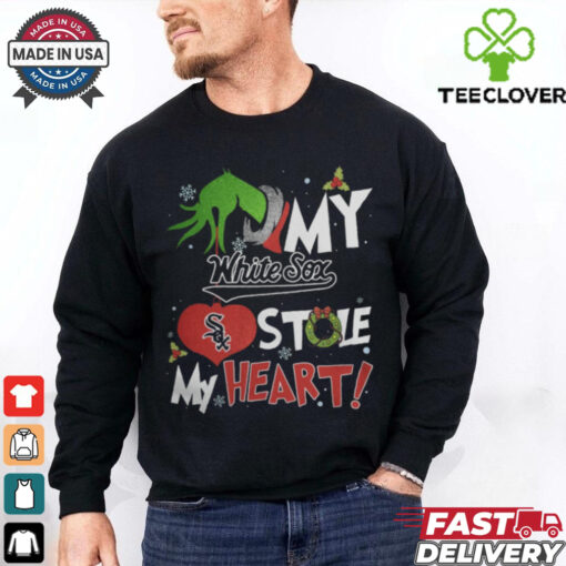 Grinch Hand My Chicago White Sox Stole My Heart Christmas 2024 Shirt