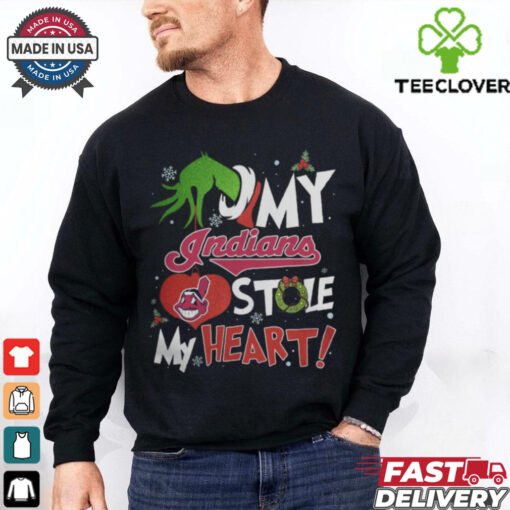 Grinch Hand My Cleveland Guardians Stole My Heart Christmas 2024 Shirt
