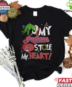 Grinch Hand My Cleveland Guardians Stole My Heart Christmas 2024 Shirt
