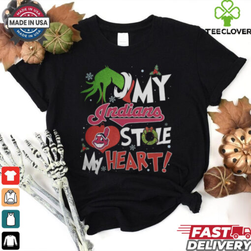 Grinch Hand My Cleveland Guardians Stole My Heart Christmas 2024 Shirt