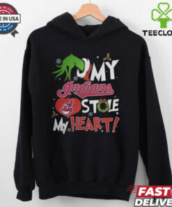 Grinch Hand My Cleveland Guardians Stole My Heart Christmas 2024 Shirt