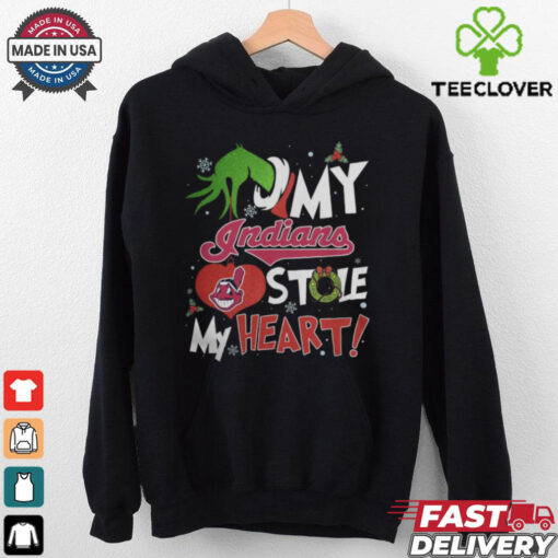 Grinch Hand My Cleveland Guardians Stole My Heart Christmas 2024 Shirt