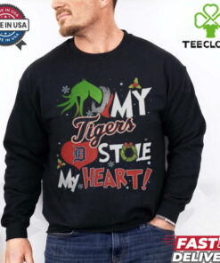 Grinch Hand My Detroit Tigers Stole My Heart Christmas 2024 Shirt