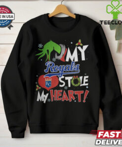 Grinch Hand My Kansas City Royals Stole My Heart Christmas 2024 Shirt