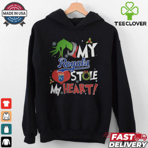 Grinch Hand My Kansas City Royals Stole My Heart Christmas 2024 Shirt