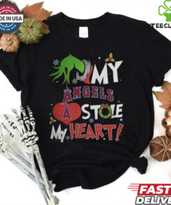 Grinch Hand My Los Angeles Angels Stole My Heart Christmas 2024 Shirt