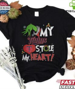 Grinch Hand My Minnesota Twins Stole My Heart Christmas 2024 Shirt