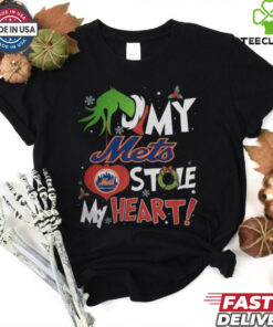 Grinch Hand My New York Mets Stole My Heart Christmas 2024 Shirt