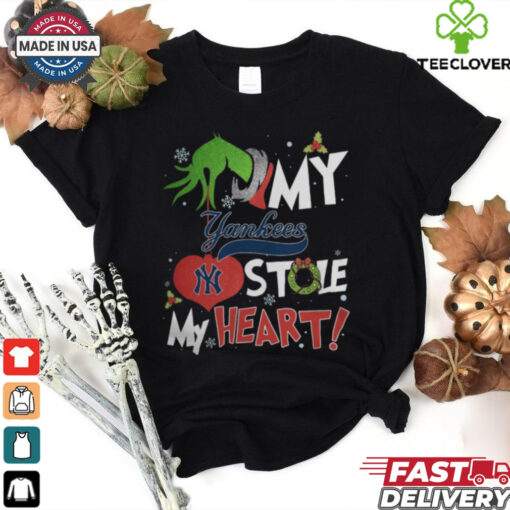 Grinch Hand My New York Yankees Stole My Heart Christmas 2024 Shirt