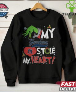 Grinch Hand My New York Yankees Stole My Heart Christmas 2024 Shirt