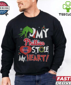 Grinch Hand My Philadelphia Phillies Stole My Heart Christmas 2024 Shirt