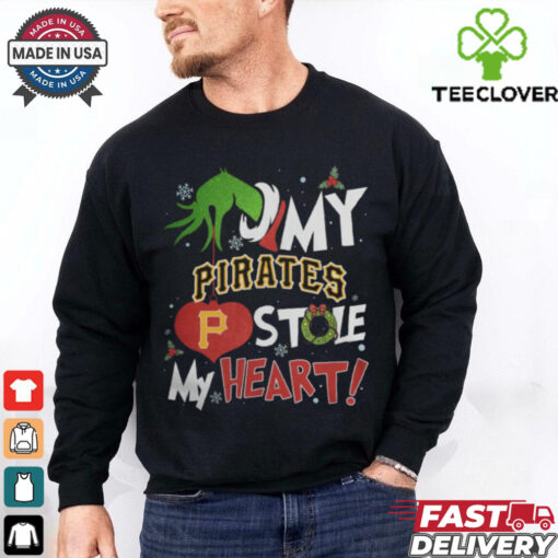 Grinch Hand My Pittsburgh Pirates Stole My Heart Christmas 2024 Shirt