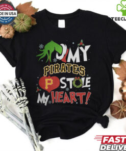 Grinch Hand My Pittsburgh Pirates Stole My Heart Christmas 2024 Shirt