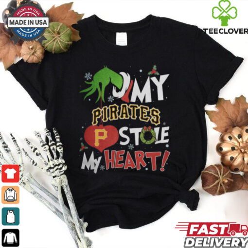 Grinch Hand My Pittsburgh Pirates Stole My Heart Christmas 2024 Shirt