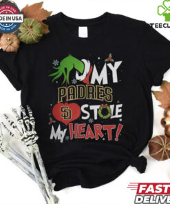 Grinch Hand My San Diego Padres Stole My Heart Christmas 2024 Shirt