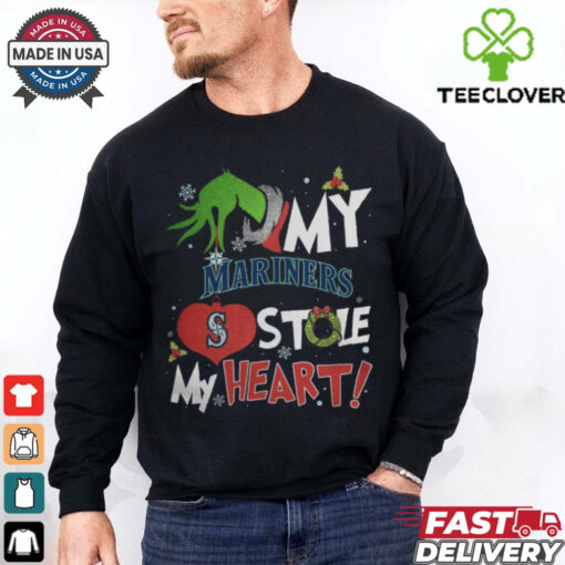 Grinch Hand My Seattle Mariners Stole My Heart Christmas 2024 Shirt
