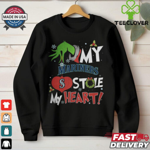 Grinch Hand My Seattle Mariners Stole My Heart Christmas 2024 Shirt