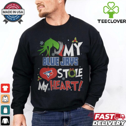 Grinch Hand My Toronto Blue Jays Stole My Heart Christmas 2024 Shirt