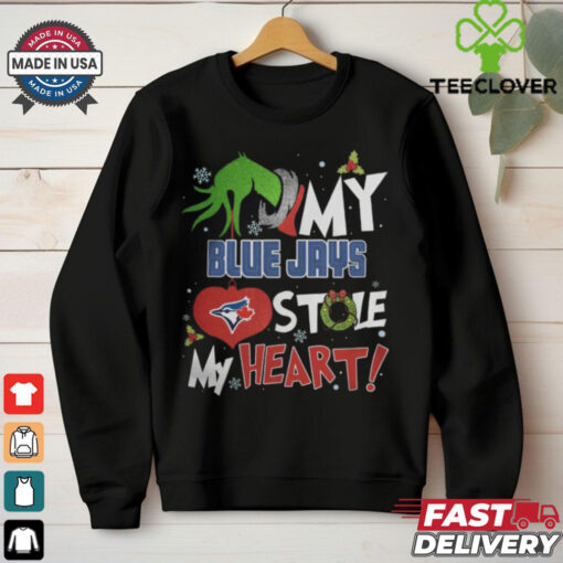 Grinch Hand My Toronto Blue Jays Stole My Heart Christmas 2024 Shirt