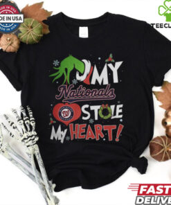 Grinch Hand My Washington Nationals Stole My Heart Christmas 2024 Shirt